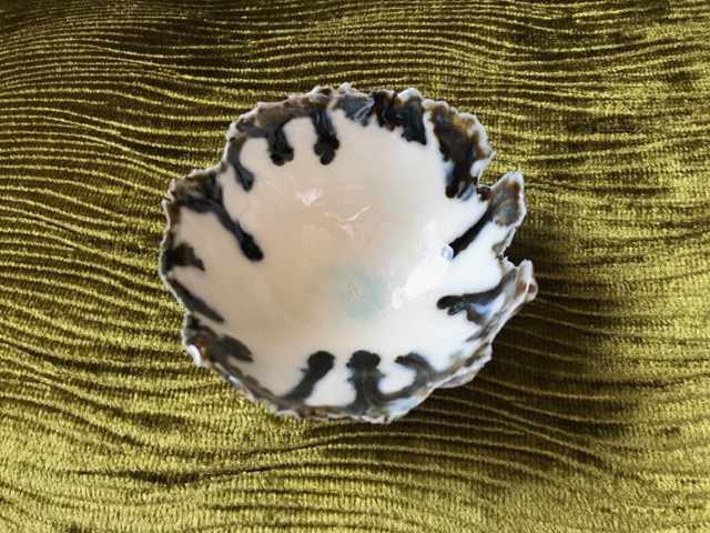 White Slip Bowl With Glass