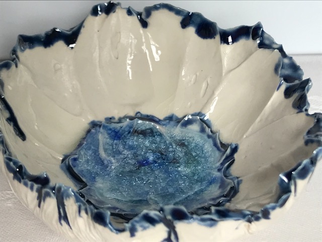 44 Slip Bowl - Blue Flower